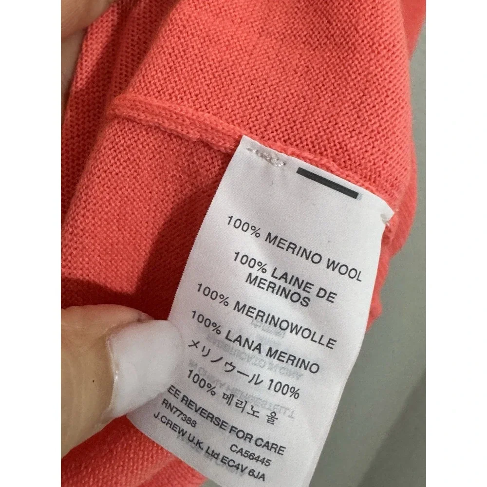 J. Crew Turtleneck Sweater Womens Preppy‎ Size Sz S Coral Merino Wool